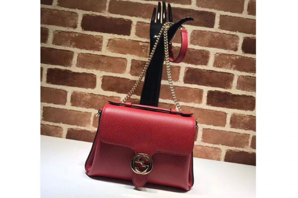 Replica Gucci 510302 Interlocking GG Leather Crossbody Bags Red