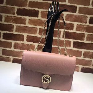 Replica Gucci 510303 Interlocking GG Leather Crossbody Bags Pink