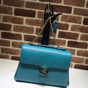 Replica Gucci 510306 Interlocking GG Leather Crossbody Bags Blue