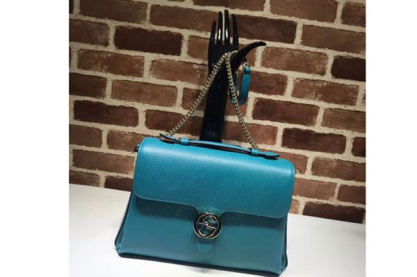 Replica Gucci 510306 Interlocking GG Leather Crossbody Bags Blue