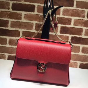 Replica Gucci 510306 Interlocking GG Leather Crossbody Bags Red