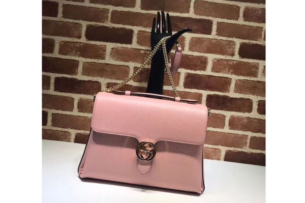 Replica Gucci 510306 Interlocking GG Leather Crossbody Bags Pink