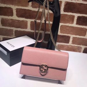 Replica Gucci 510314 GG Marmont Leather Crossbody Bags Pink