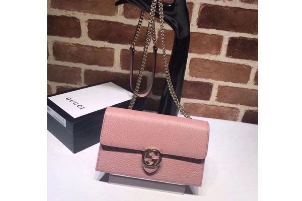 Replica Gucci 510314 GG Marmont Leather Crossbody Bags Pink