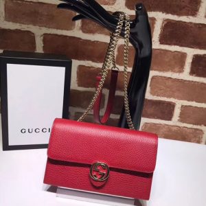 Replica Gucci 510314 GG Marmont Leather Crossbody Bags Red