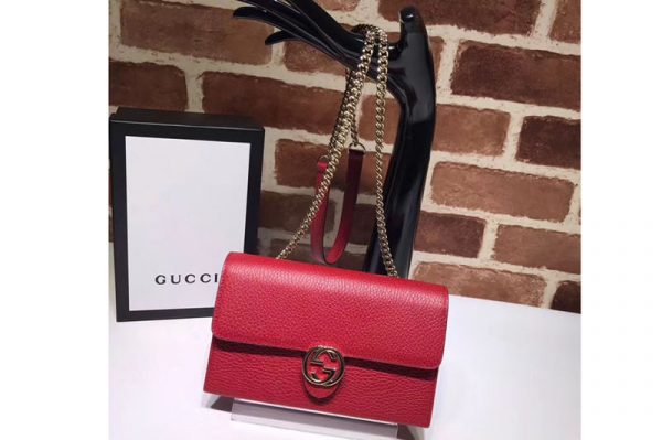 Replica Gucci 510314 GG Marmont Leather Crossbody Bags Red