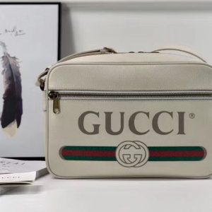 Replica Gucci 523589 Print Shoulder Bag White