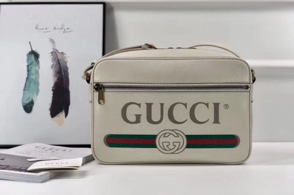 Replica Gucci 523589 Print Shoulder Bag White