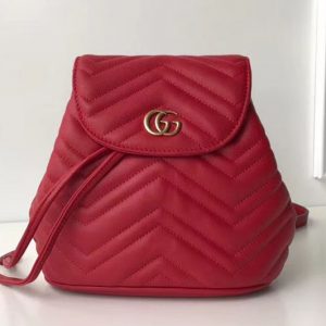 Replica Gucci 528129 GG Marmont matelasse backpack Red