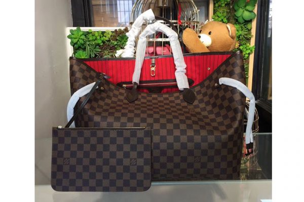 Replica Louis Vuitton N41357 Neverfull GM Damier Ebene Canvas Bags