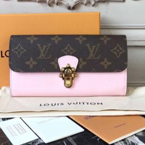 Replica Louis Vuitton M61719 Cherrywood Wallet Patent Leather With Monogram canvas Pink