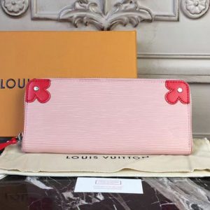 Replica Louis Vuitton M62967 Clémence wallet Epi leather Pink