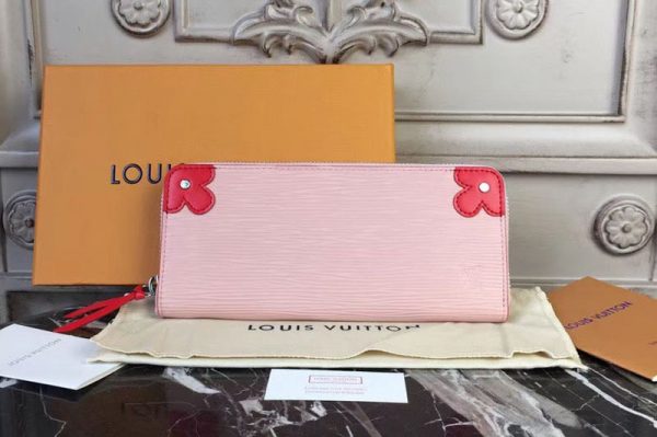 Replica Louis Vuitton M62967 Clémence wallet Epi leather Pink