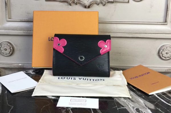 Replica Louis Vuitton M62980 Victorine wallet Epi leather Black