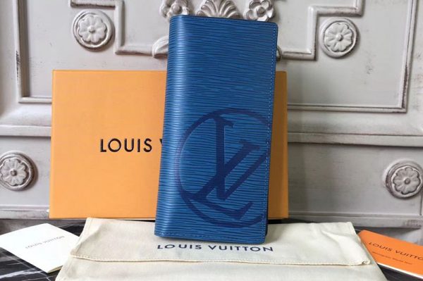 Replica Louis Vuitton M63513 Epi Leather Brazza Wallet Blue