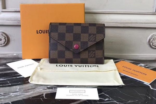 Replica Louis Vuitton N41659 Damier Ebene Canvas Victorine Wallet Red