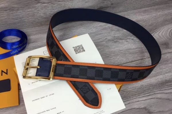 Replica Louis Vuitton M0039U LV Reverso 40mm Reversible Belt Damier graphite canvas