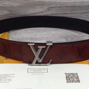 Replica Louis Vuitton M9913S LV Pyramide 40mm Reversible Belts Burgundy