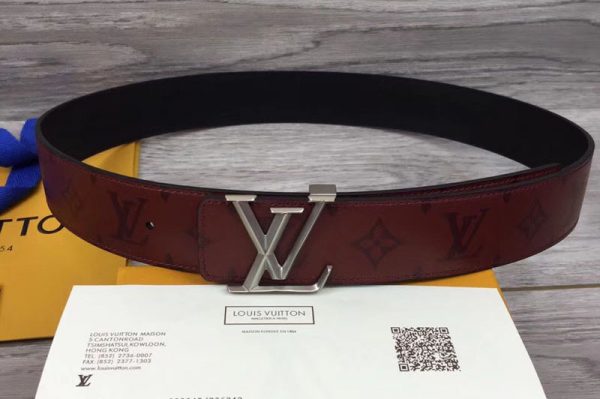 Replica Louis Vuitton M9913S LV Pyramide 40mm Reversible Belts Burgundy