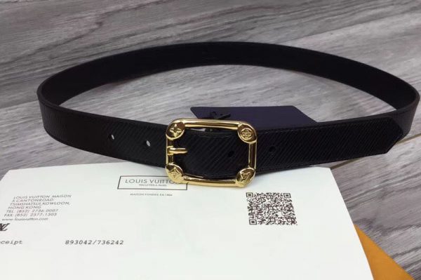 Replica Louis Vuitton M9941U LV Malletier 25MM Epi Leather Womens Belts Gold Buckle