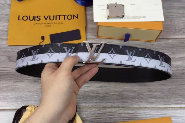 Replica Louis Vuitton MP034S LV Initiales 40MM Double Monogram Canvas White Belts