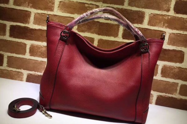 Replica Gucci 323675 Miss GG Calf Leather Top Handle Bags Red