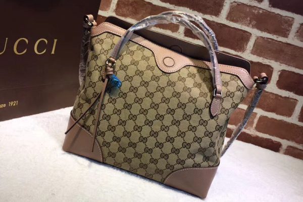 Replica Gucci Bree Original GG Canvas Top Handle Bag 353120 Light Pink