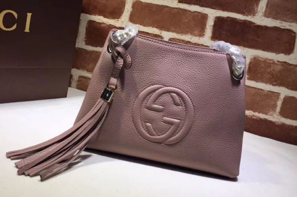 Replica Gucci 387043 Soho Leather Chain Strap Shoulder Bag Pink