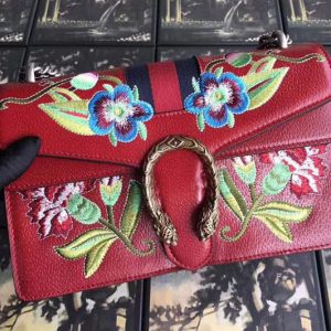 Replica Gucci 400249 Dionysus Embroidered Shoulder Bag Red