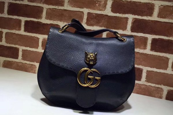 Replica Gucci GG Marmont Leather Shoulder Bag 409154 Black