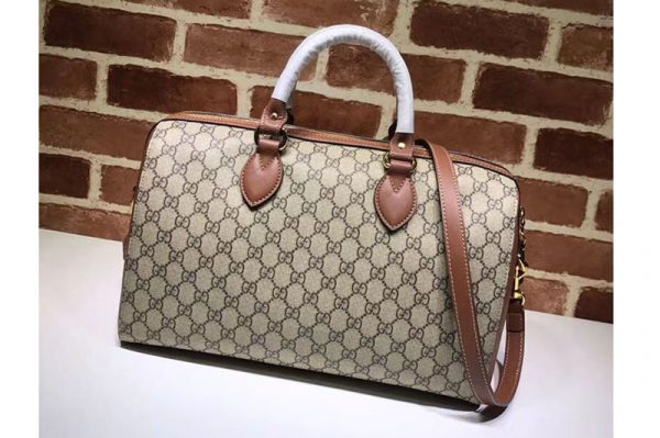 Replica Gucci 409527 GG Supreme Boston Bag Brown