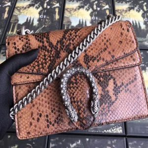 Replica Gucci 421970 Dionysus Original Python Leather Shoulder Bag Brown