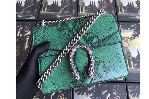 Replica Gucci 421970 Dionysus Original Python Leather Shoulder Bag Green