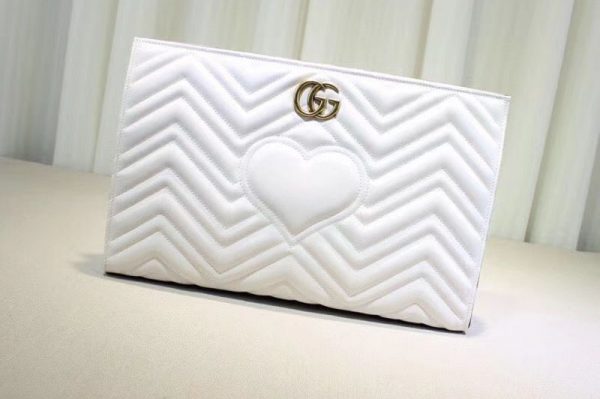 Replica Gucci 448450 Clutch Make Up Handbags white leather