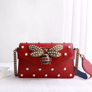 Replica Gucci 453778 Broadway Leather Clutch Red