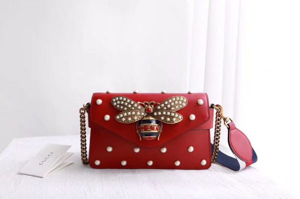 Replica Gucci 453778 Broadway Leather Clutch Red