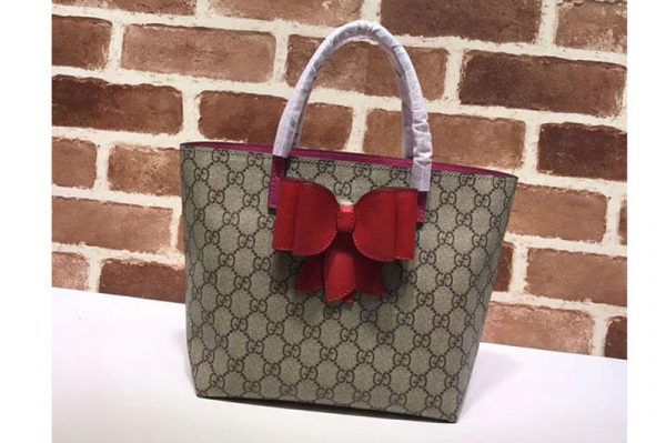 Replica Gucci Children'S GG Supreme Canvas Bow Tote Bag 457232 Red