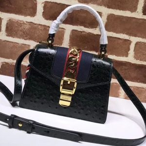 Replica Gucci 470270 Sylvie Leather Mini Bag Green