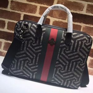 Replica Gucci 473888 GG Supreme briefcase Black