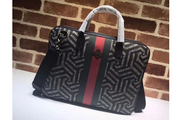 Replica Gucci 473888 GG Supreme briefcase Black