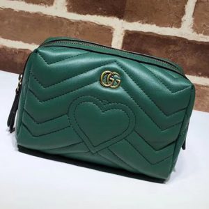 Replica Gucci GG Marmont Cosmetic Case 476165 Green