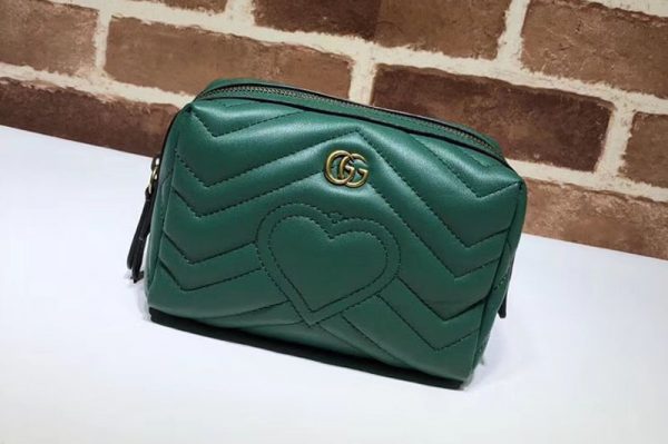 Replica Gucci GG Marmont Cosmetic Case 476165 Green