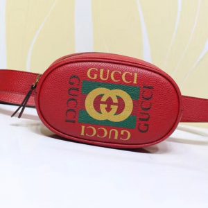 Replica Gucci 476434 GG Calfskin Leather With Print belt bags Red