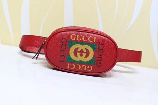 Replica Gucci 476434 GG Calfskin Leather With Print belt bags Red