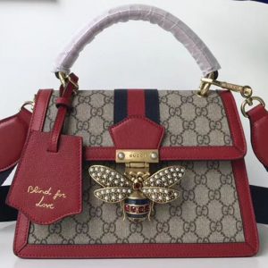 Replica Gucci 476541 Queen Margaret GG Small Top Handle Bag Red