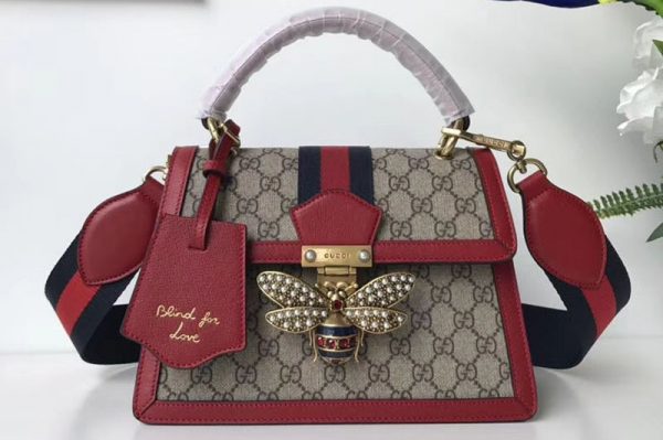 Replica Gucci 476541 Queen Margaret GG Small Top Handle Bag Red