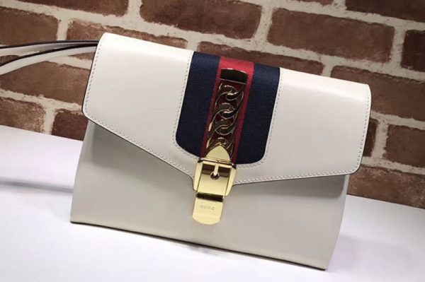 Replica Gucci Calfskin Leather Clutch 477627 White