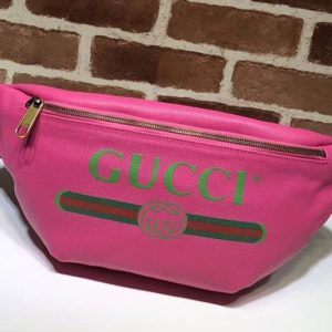 Replica Gucci 493869 Print Leather Vintage Logo Belt Bag Fuchsia