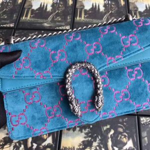 Replica Gucci Dionysus GG velvet small shoulder bag 499623 blue