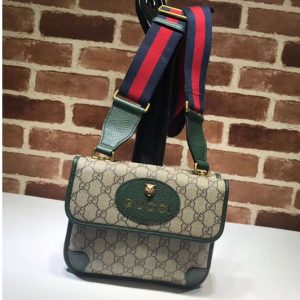 Replica Gucci 501050 GG Supreme small messenger bags Green